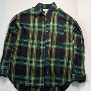 Old Navy Boyfriend Flannel Plaid Shirt